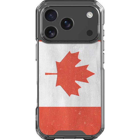 Canada Flag Distressed iPhone 18 Pro Clear Case