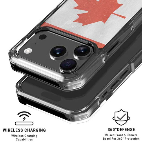 Canada Flag Distressed iPhone 18 Pro Clear Case