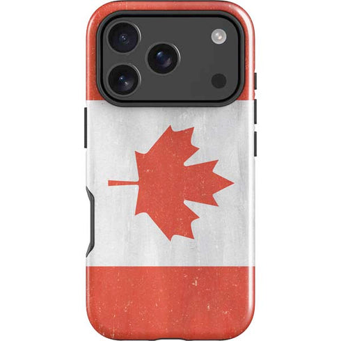 Canada Flag Distressed iPhone 18 Pro Max Impact Case