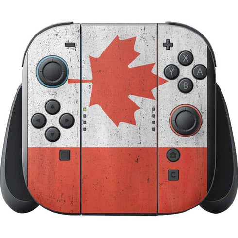 Canada Flag Distressed Nintendo Switch 2 (2025) with Joy-Con Skin