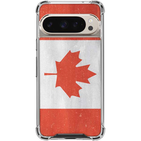 Canada Flag Distressed Pixel 9/9 Pro Clear Case
