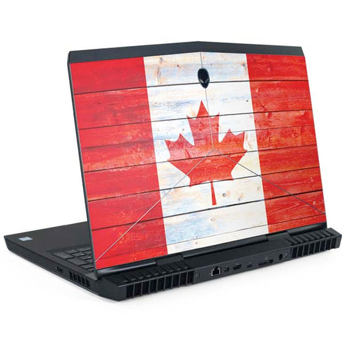 Canada Flag Light Wood Dell Alienware Skin