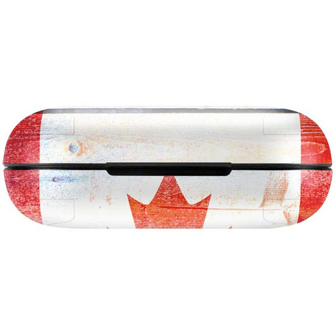 Canada Flag Light Wood Amazon Echo Buds Skin