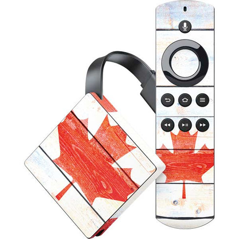 Canada Flag Light Wood Amazon Fire TV Skin