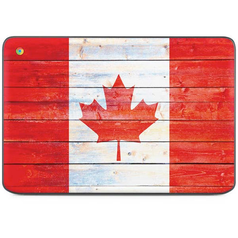 Canada Flag Light Wood HP Chromebook Skin