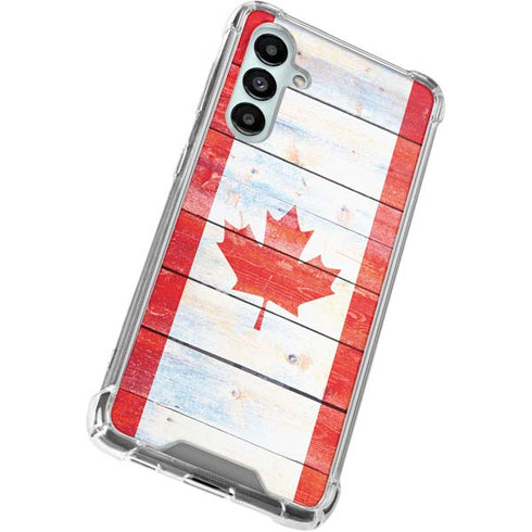 Canada Flag Light Wood Galaxy A16 5G Clear Case