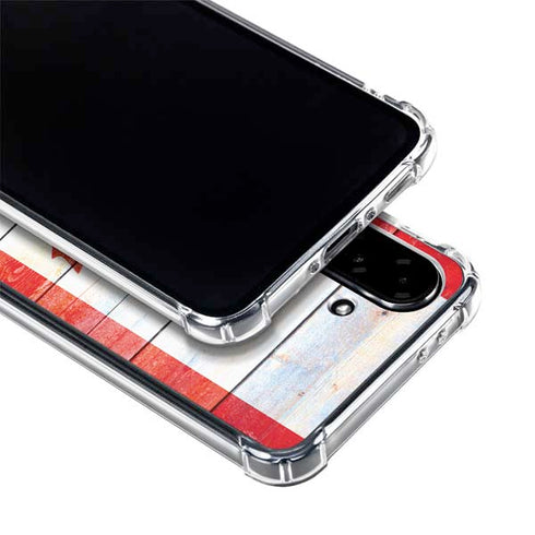 Canada Flag Light Wood Galaxy A36 5G Clear Case