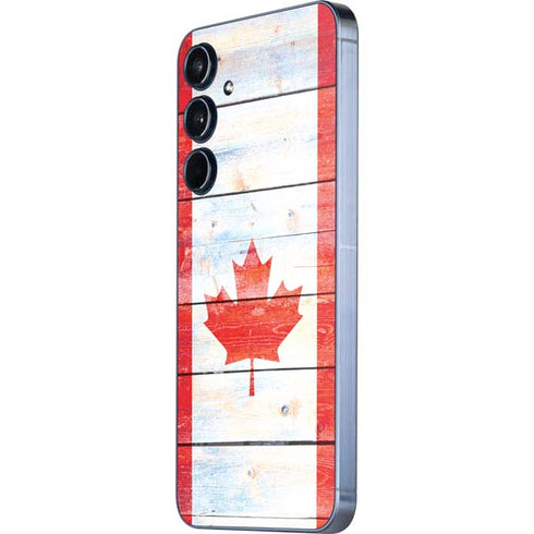 Canada Flag Light Wood Galaxy A55 5G Skin