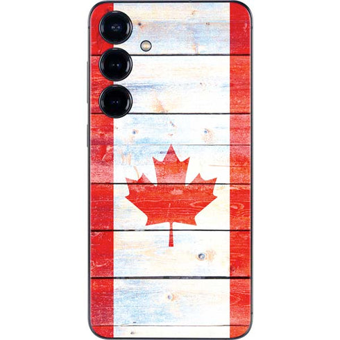 Canada Flag Light Wood Galaxy S25 Plus Skin