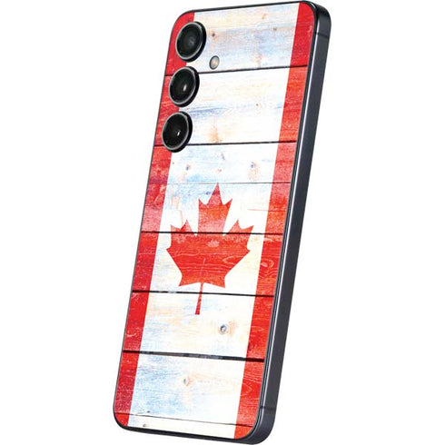 Canada Flag Light Wood Galaxy S25 Plus Skin