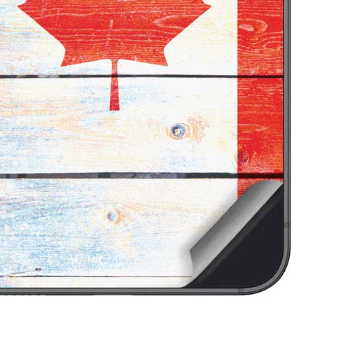 Canada Flag Light Wood Galaxy S25 Plus Skin