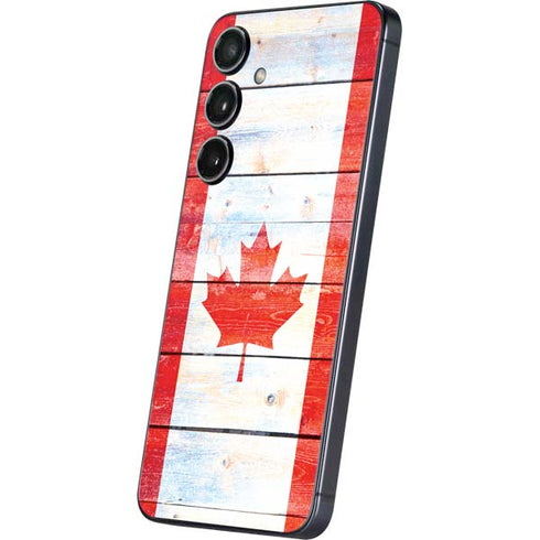 Canada Flag Light Wood Galaxy S24 Skin