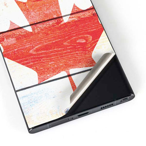 Canada Flag Light Wood Galaxy S25 Ultra Skin
