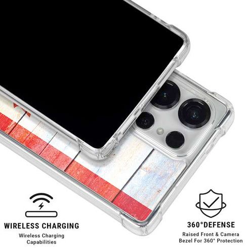 Canada Flag Light Wood Galaxy S26 Ultra Clear Case