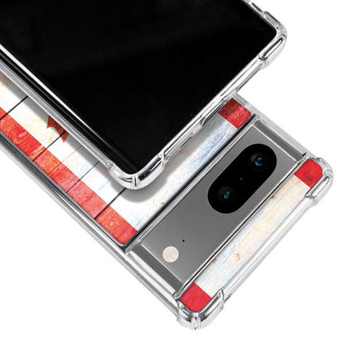 Canada Flag Light Wood Google Pixel 8a Clear Case