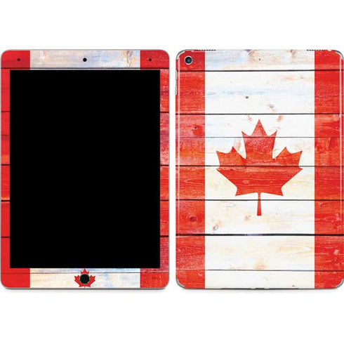 Canada Flag Light Wood iPad Skins