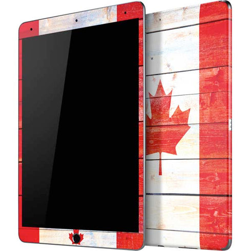 Canada Flag Light Wood iPad Skins