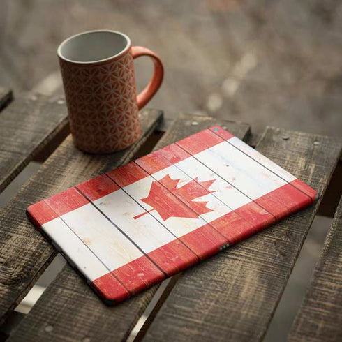 Canada Flag Light Wood iPad Skins