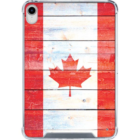 Canada Flag Light Wood iPad 11th Gen (2025) Clear Case