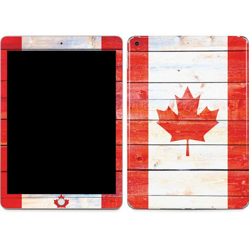 Canada Flag Light Wood Apple iPad Skin