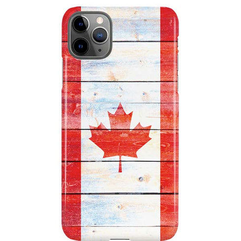 Canada Flag Light Wood iPhone Cases