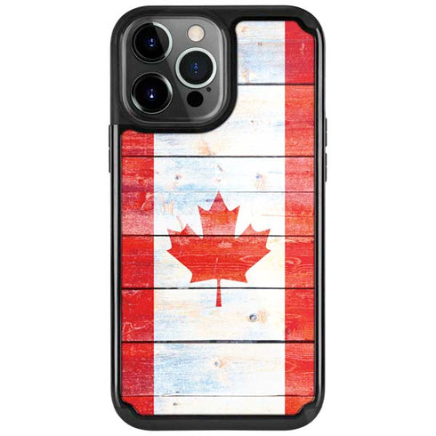 Canada Flag Light Wood iPhone Cases