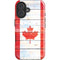 Canada Flag Light Wood iPhone 16 Impact Case
