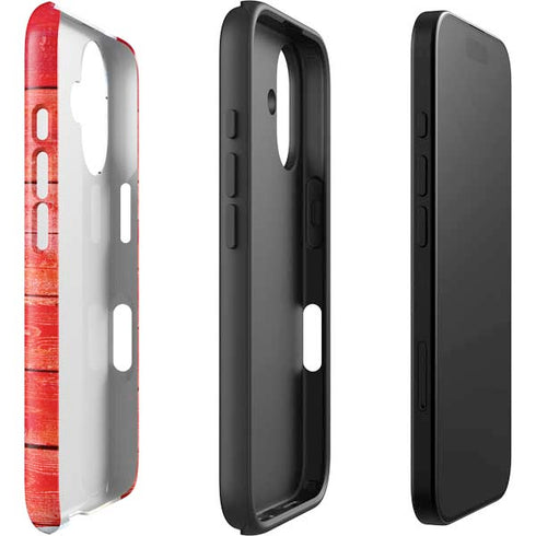 Canada Flag Light Wood iPhone 16 Impact Case