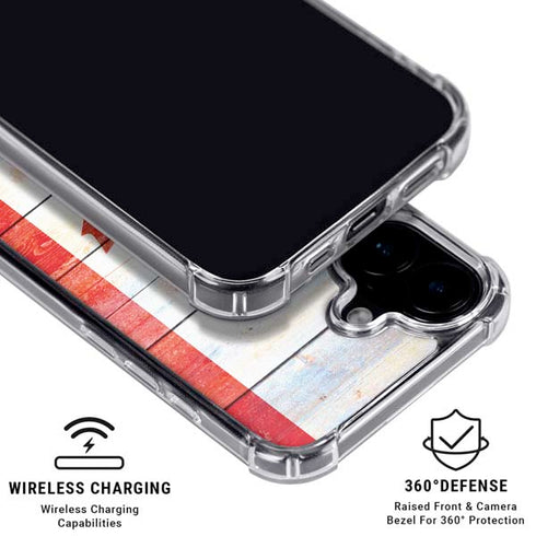 Canada Flag Light Wood iPhone 16 Plus Clear Case