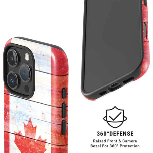 Canada Flag Light Wood iPhone 16 Pro Magsafe Impact Case