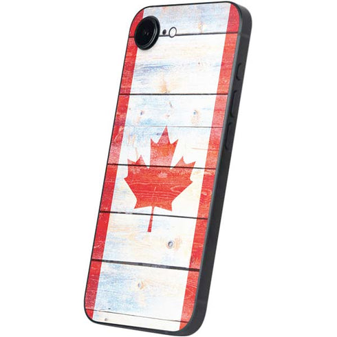 Canada Flag Light Wood iPhone 16e Skin