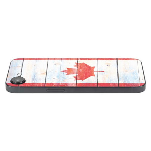 Canada Flag Light Wood iPhone 16e Skin