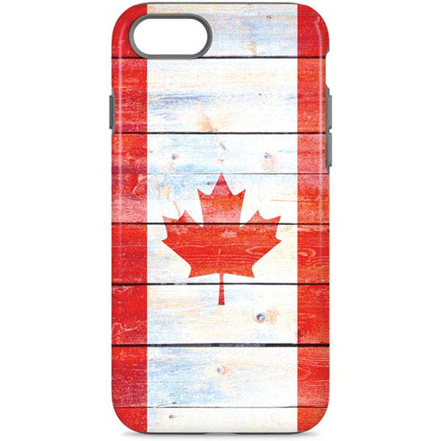 Canada Flag Light Wood iPhone Cases