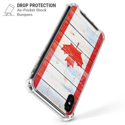Canada Flag Light Wood iPhone X/XS Clear Case