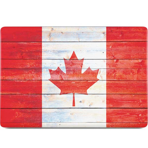Canada Flag Light Wood MacBook Skins