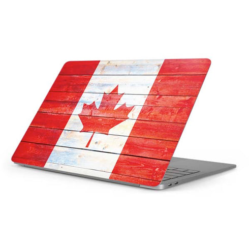 Canada Flag Light Wood Apple MacBook Pro 16-inch Skin
