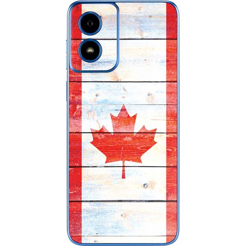 Canada Flag Light Wood Moto G Play 4G (2024) Skin