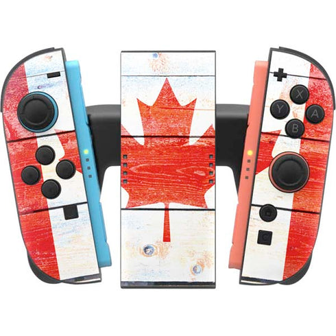 Canada Flag Light Wood Nintendo Switch 2 (2025) Joy-Con Controller Skin