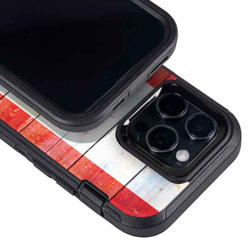 Canada Flag Light Wood Otterbox Defender iPhone Skin