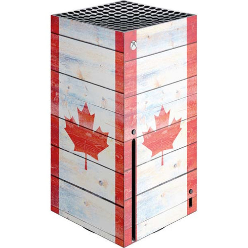 Canada Flag Light Wood Xbox Series X Skins