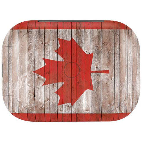 Canadian Flag Dark Wood Amazon Echo Buds Skin