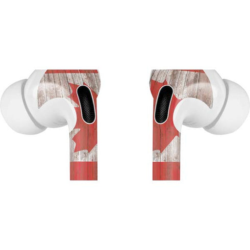 Canadian Flag Dark Wood AirPods Skins