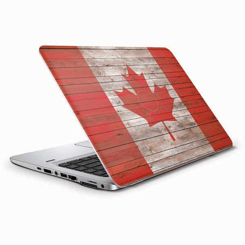 Canadian Flag Dark Wood HP Elitebook Skin