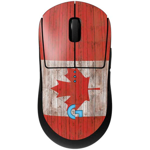 Canadian Flag Dark Wood G Pro Wireless Gaming Mouse Skin