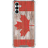 Canadian Flag Dark Wood Galaxy A13 5G Clear Case