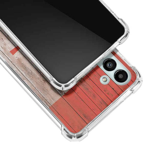 Canadian Flag Dark Wood Galaxy A13 5G Clear Case
