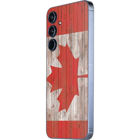 Canadian Flag Dark Wood Galaxy A36 5G Skin