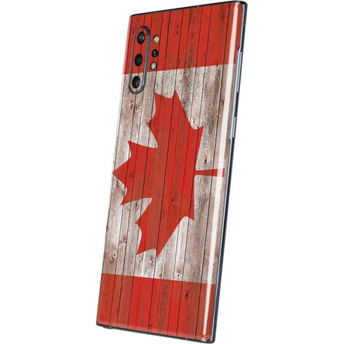 Canadian Flag Dark Wood Galaxy Note 10 Plus Skin