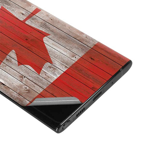 Canadian Flag Dark Wood Galaxy Note 10 Plus Skin