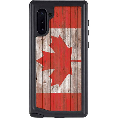 Canadian Flag Dark Wood Galaxy Cases
